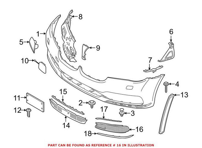 BMW Grille - Front Driver Side Lower 51117358789